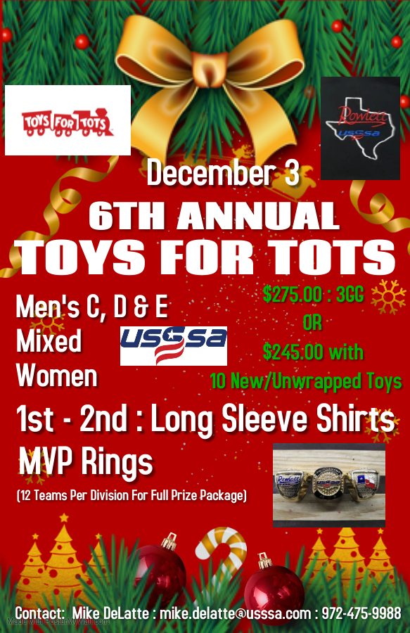 6th Annual Toys For Tots 250 (2022) Rowlett, TX USSSA Texas Slowpitch USSSA /GSL