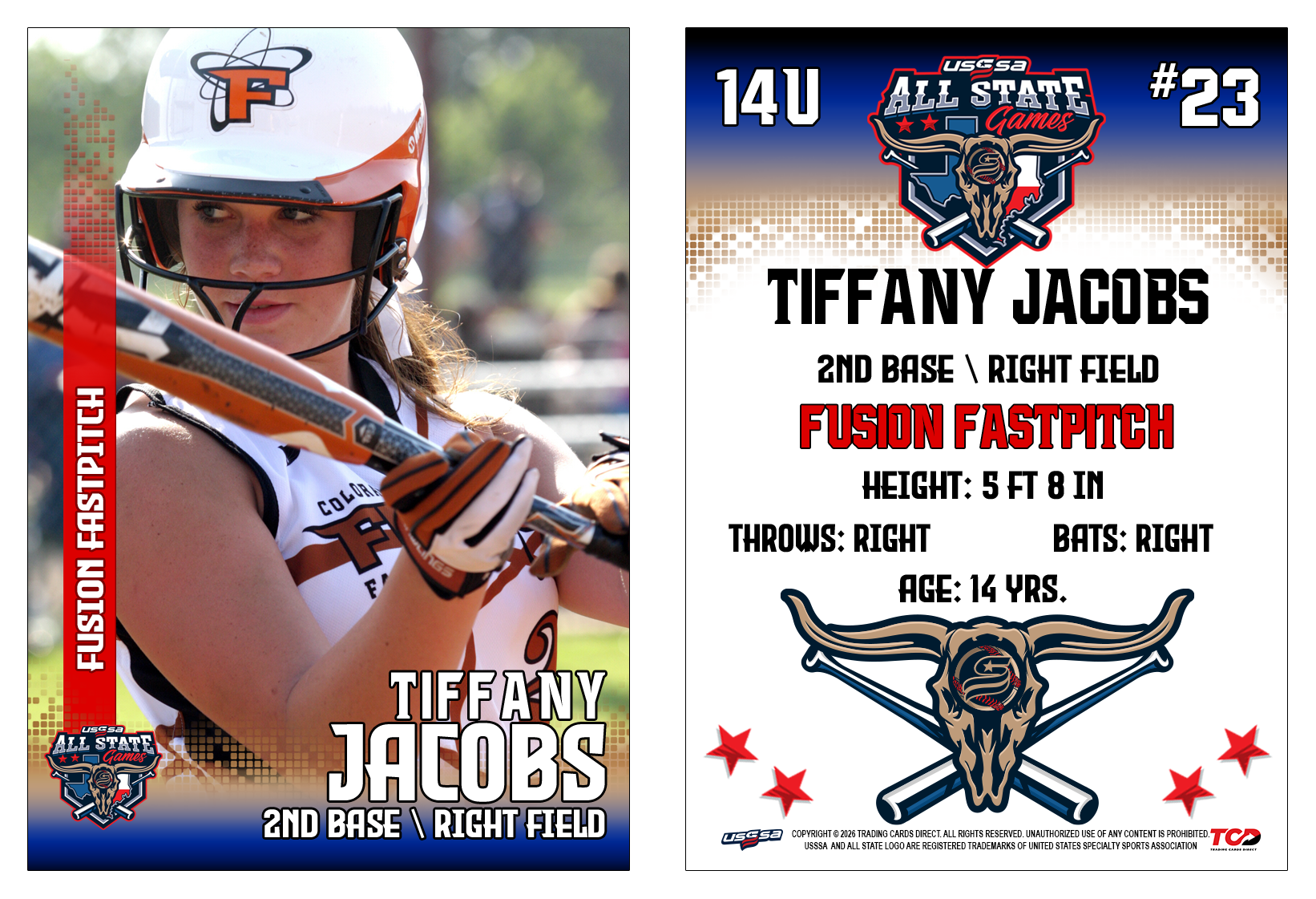 2026 All-State Player Trading Card Sample